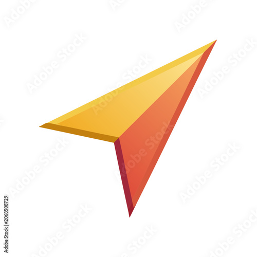 Colorful flat paper airplane vector icon
