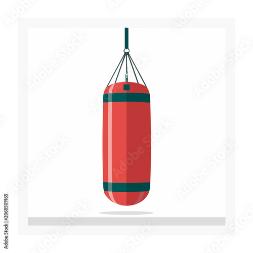Red punching bag illustration on white background