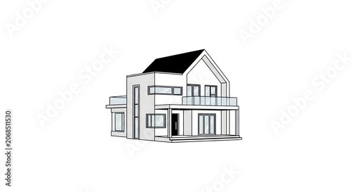 Modern house architectural design concept.
