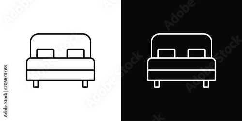 Schilderij op canvas Double bed icon bundle for website projects