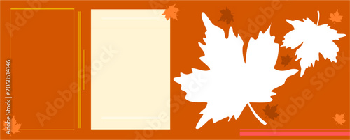 Autumn Blank Maple Shape Frame Banner Template.