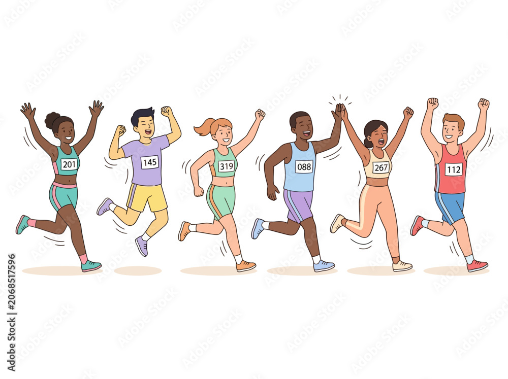 Fototapeta premium Diverse runners in motion 1.