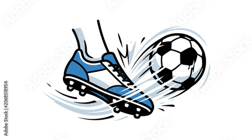 Football boot str king soccer ball