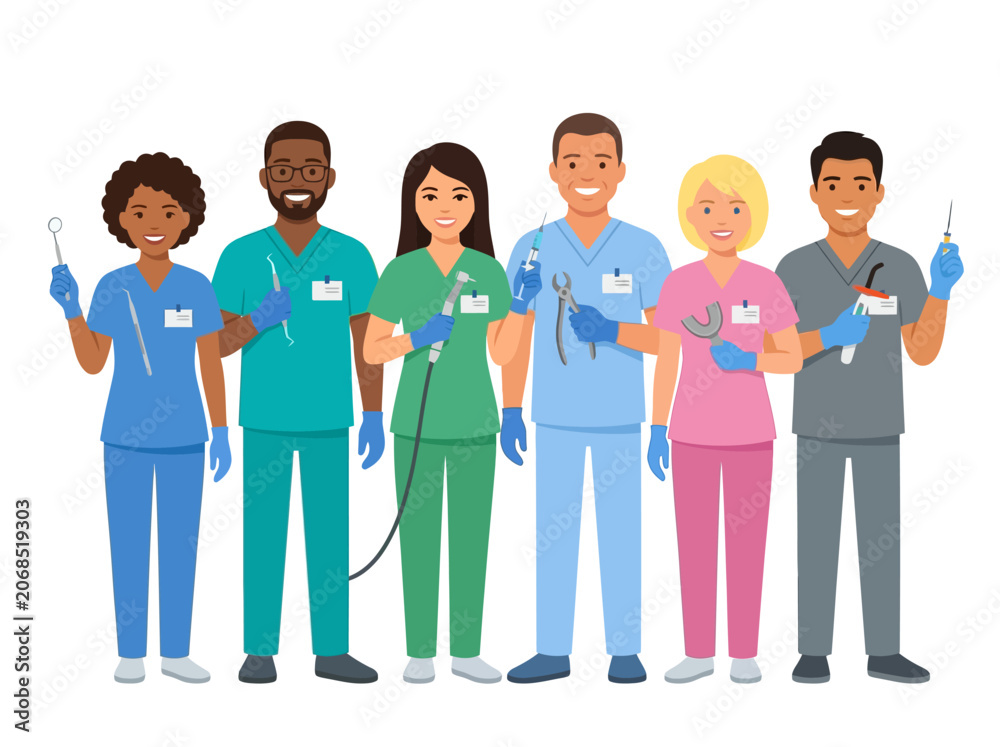 Obraz premium Medical staff in scrubs.