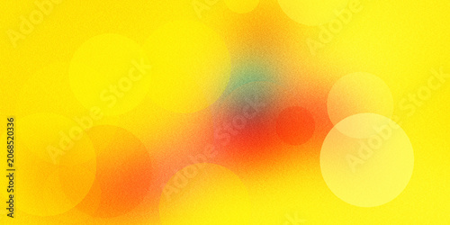 Tableau sur toile Abstract yellow background with blurry floating orbs and subtle light particles creating warm radiant and sunny bokeh effect image