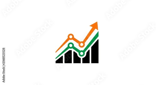 Business Growth Chart with Arrow Up.