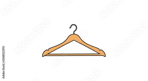 Wooden clothes hanger isolated on white.