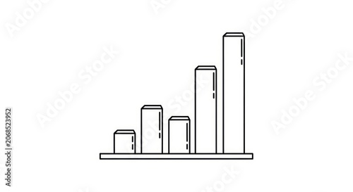 Bar chart graph with ascending columns.
