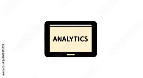 Analytics on a digital tablet screen.
