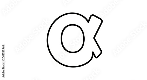 Alpha symbol in simple line art.