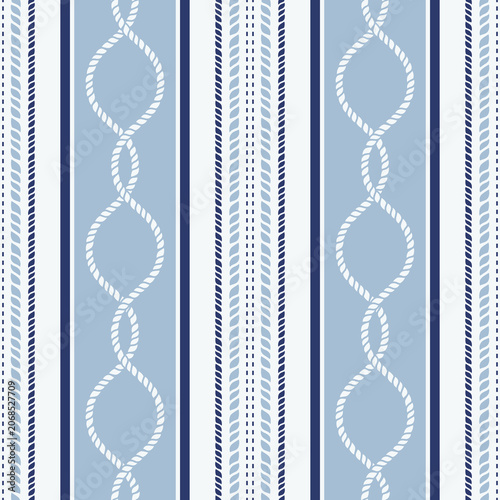 Sophisticated nautical stripe pattern featuring braided rope chains and maritime cord bands