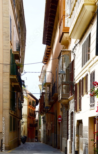 Narrow Street in the Old Town of Palma, the Capital of Mallorca