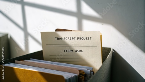 Archive of Transcript Request Forms in Organized Filing System