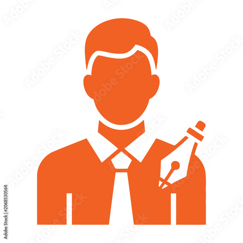 Businessman writing with pen