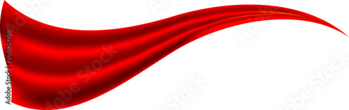 Abstract vector red wave silk satin fabric on a white background for a grand opening ceremony or other occasion