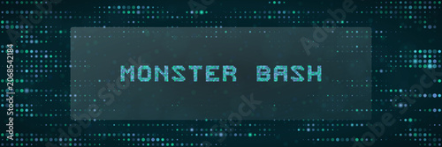 Konstfotografi Monster Bash Digital Text Banner with Matrix Style Pixelated Font for Halloween