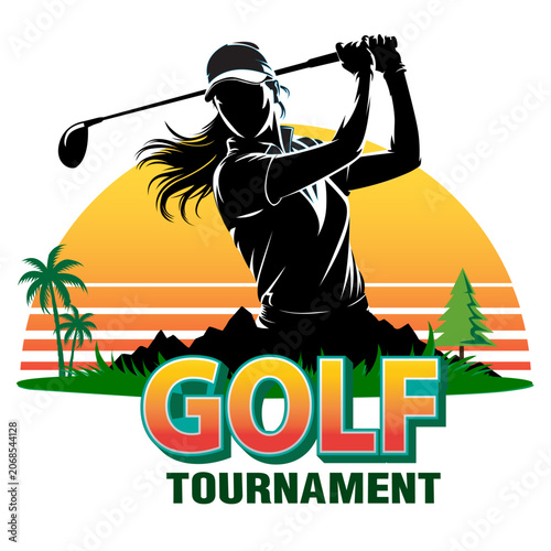 Golf Tournament Sunset Silhouette