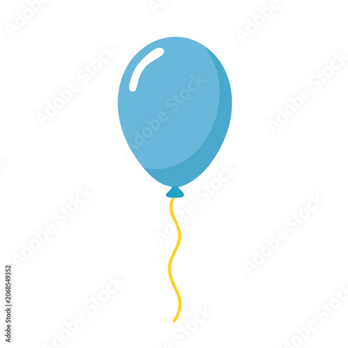 Blue balloon with yellow string icon