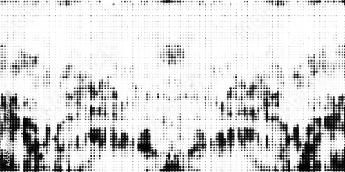 Halftone Abstract Texture With Crowd Silhouettes And Vintage Dot Pattern
