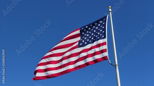 An American Flag Waving in the Wind