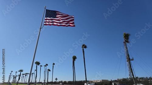 An American Flag Waving in the Wind