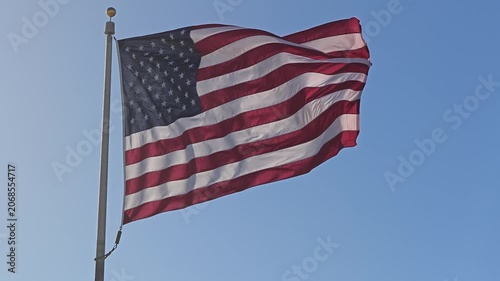 An American Flag Waving in the Wind