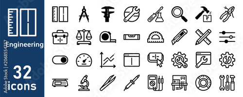 Bilde på lerret Engineering Instrument Icon Set