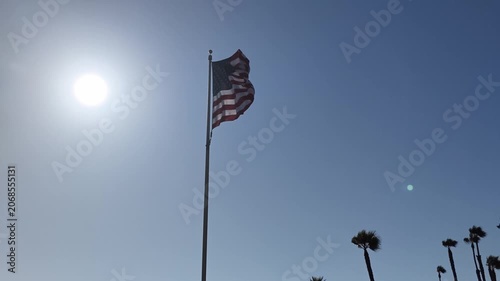 An American Flag Waving in the Wind
