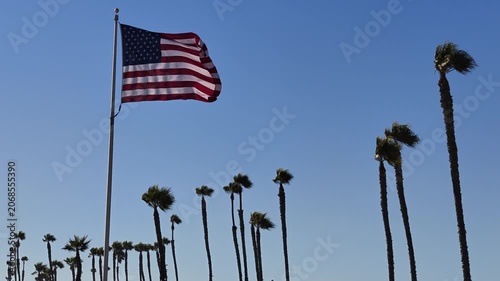An American Flag Waving in the Wind