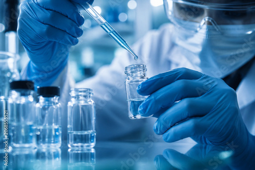 AI generated sterile laboratory sample processing featuring precise liquid transfer scientific analysis clinical testing biotechnology research innovation