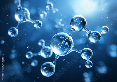 AI generated transparent molecular structure connected atoms particles illustrating chemistry nanotechnology scientific research innovation advanced materials