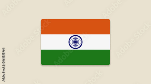 Simple icon of the Indian national flag with tricolor and Ashoka Chakra.