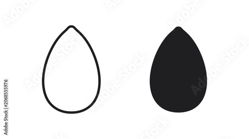 Simple makeup sponge outline and solid icons for beauty and cosmetic design.