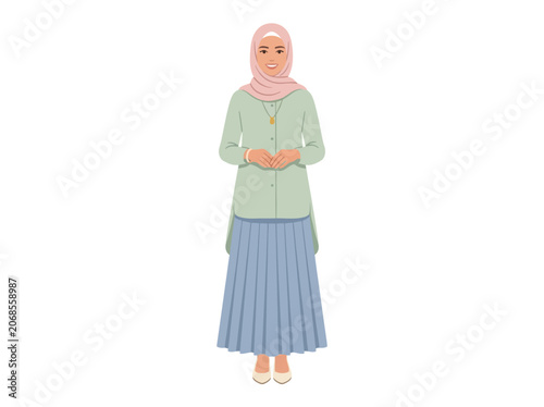 Muslim Woman Wearing Hijab and Modest Clothing