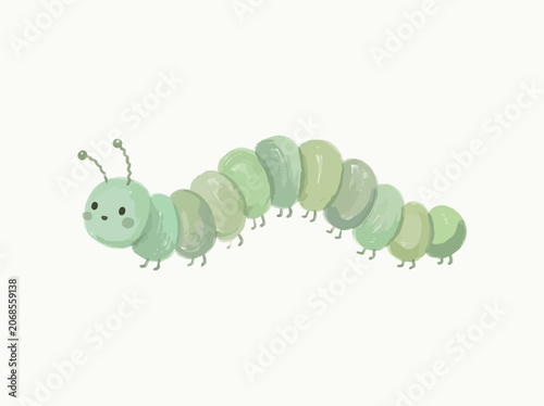 Sweet Little Green Garden Caterpillar Graphic Design