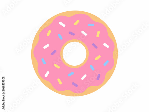 Pink Glazed Donut With Colorful Sprinkles