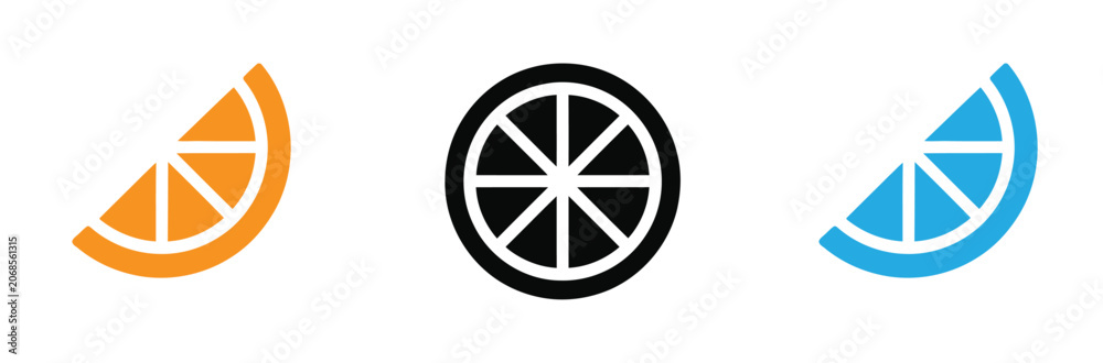 Obraz premium Pie chart icons in orange, Black, And blue for business and finance concepts vector illustration .