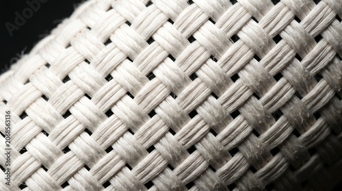Diagonal woven pattern of white ceramic fiber heat shield fabric