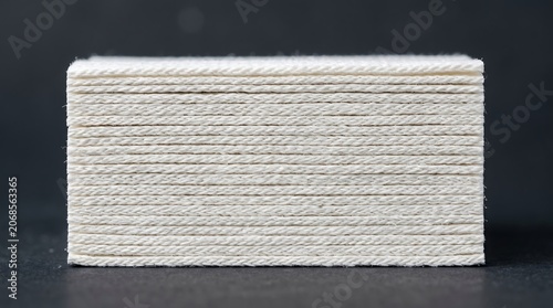 Cross section of stacked white ceramic fiber insulation layers