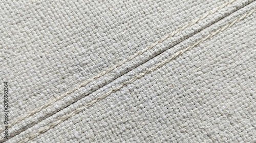 Stitched seam detail on white ceramic fiber thermal fabric