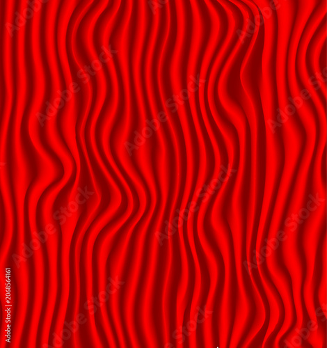 Red, textured abstract background that resembles flowing red fabric, velvet, or an elegant curtain. dynamic, vertical wavy lines and a gradient effect with soft lighting and shadow to create depth.