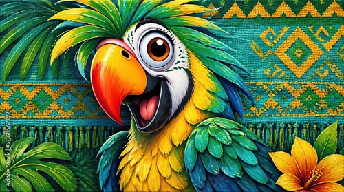 Parrot colorfull  pattern background illustration