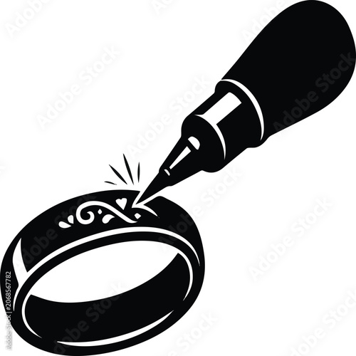 vector illustration of a black and white