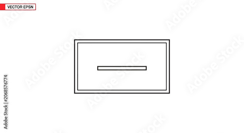 Minimalist Black and White Rectangular Frame with Horizontal Line Slot