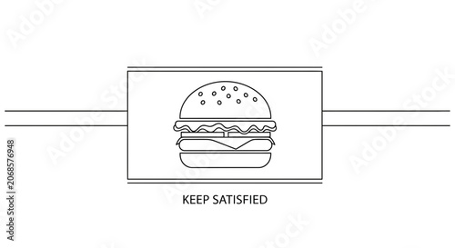 Minimalist Burger Icon with 
