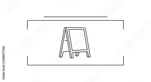 A-Frame Sandwich Board Sign Icon - Simple Line Art Illustration