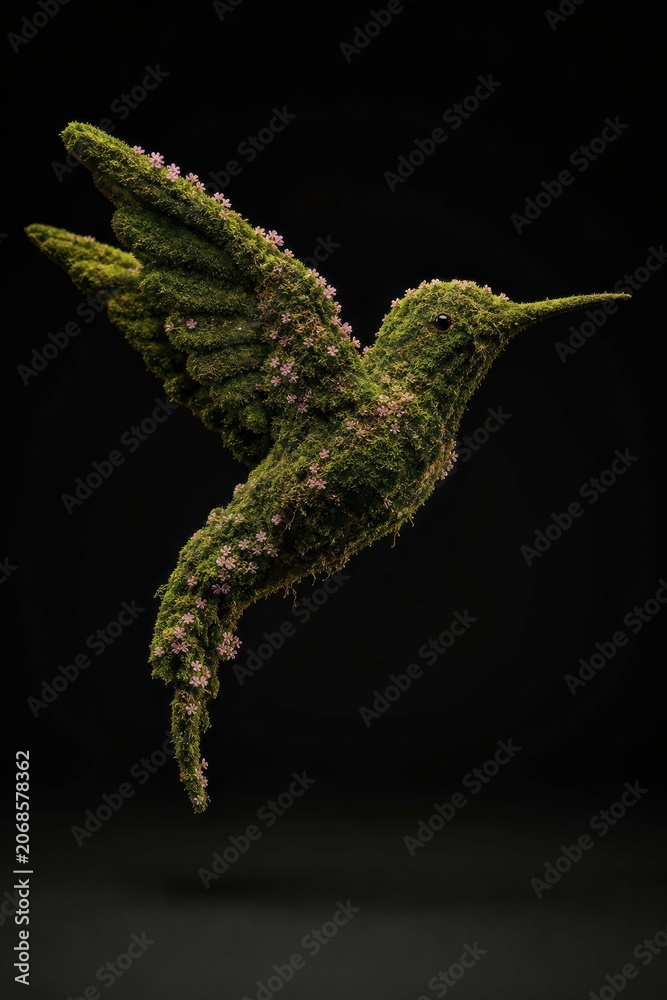 Obraz premium Hummingbird Of Blooming Moss V