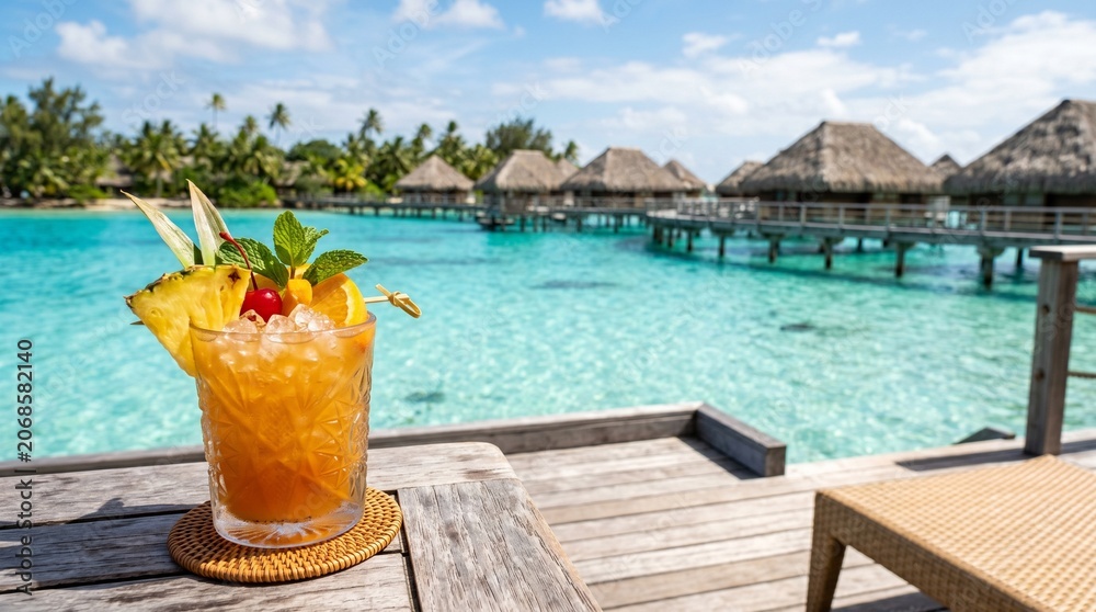 Obraz premium Luxury Cocktail in Island Paradise