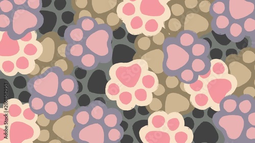 Hand drawn Paw Print Transition Animation