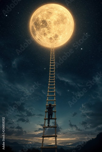 Man Climbing Moon